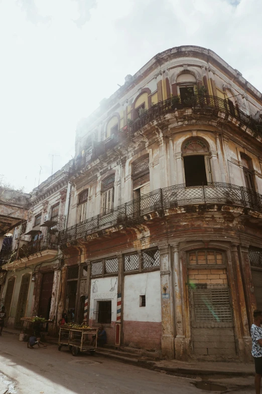 the building has balconies with balconyes on top of it