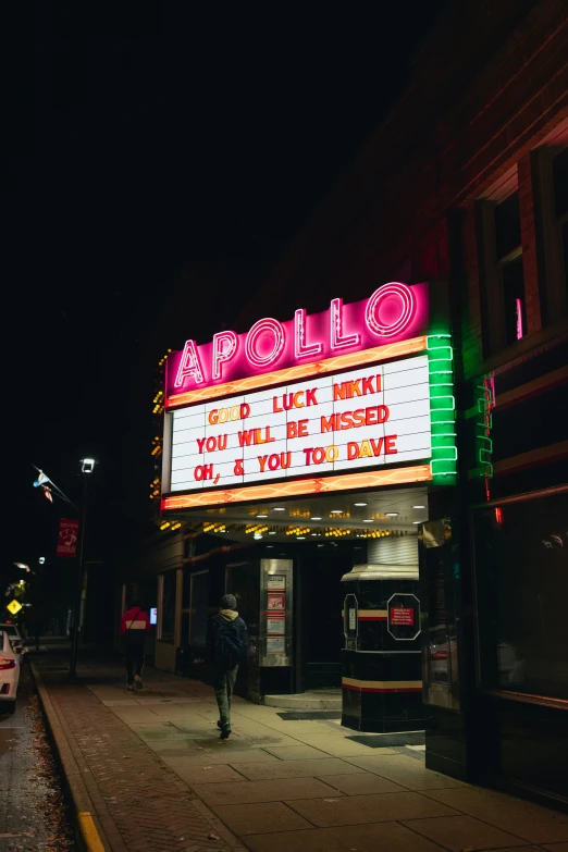 an image of a marquee lit up at night