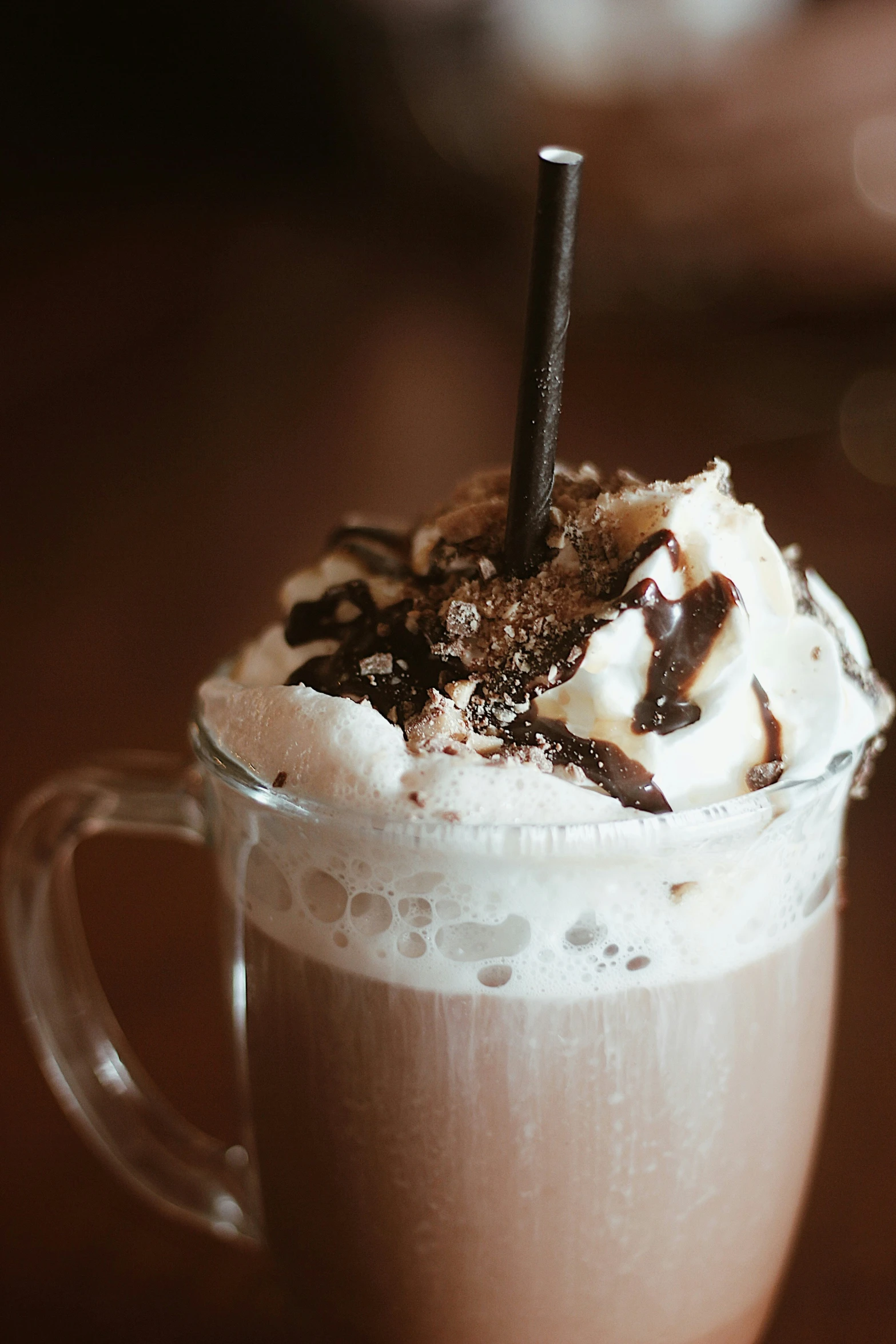 there is a beverage made with whipped cream and chocolate shavings