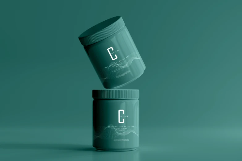 a canister pouring out of it on a green background