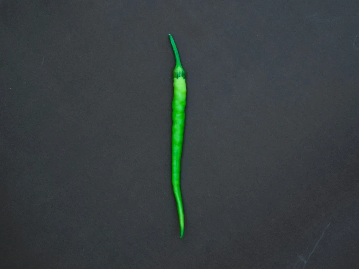 a green pipe laying on a black surface