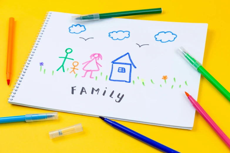 a child's drawing with markers and markers