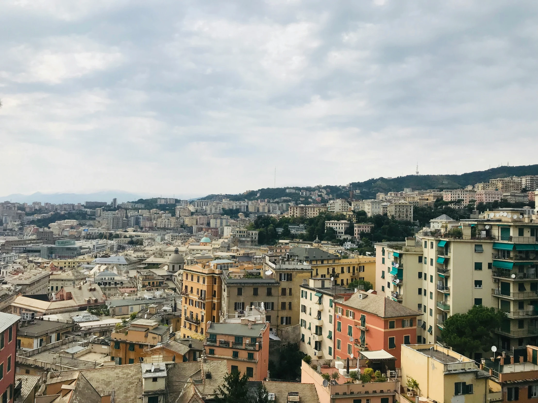 view of the city from a hill above