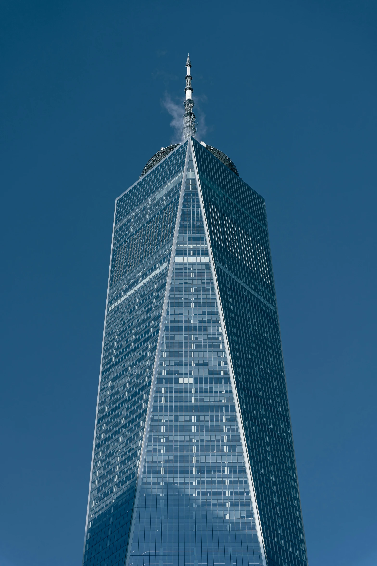 the top of a very tall building in new york city