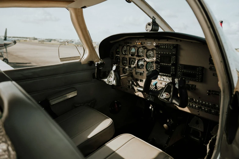 the view from inside of an aircraft as it is flying