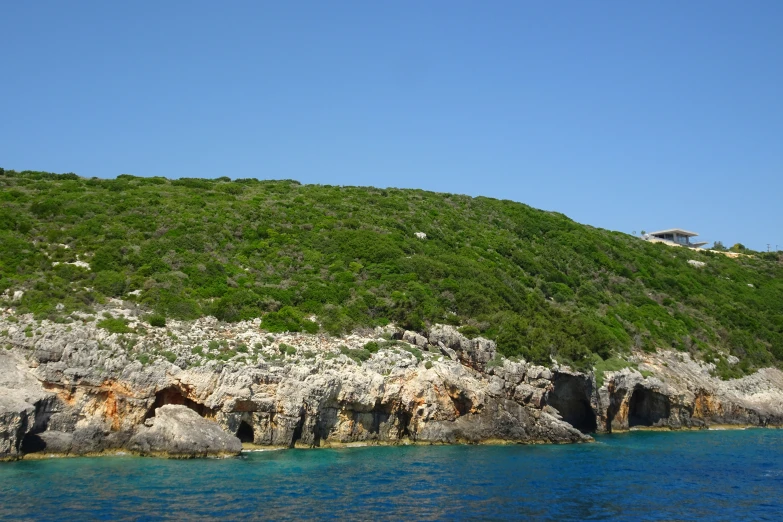 the island has a steep rocky face on it