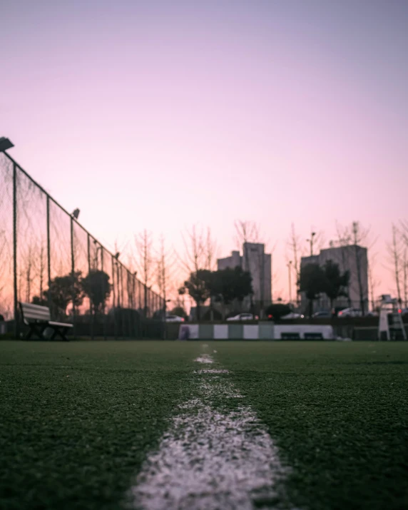 a view of a baseball diamond in the distance