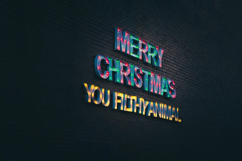 a very cute light up sign that reads merry christmas