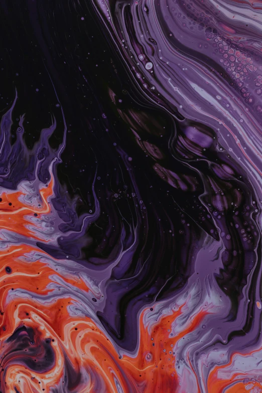 an abstract painting, purple and red with swirling colors