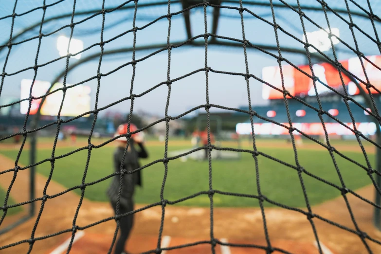 a blurry image of a baseball game in progress