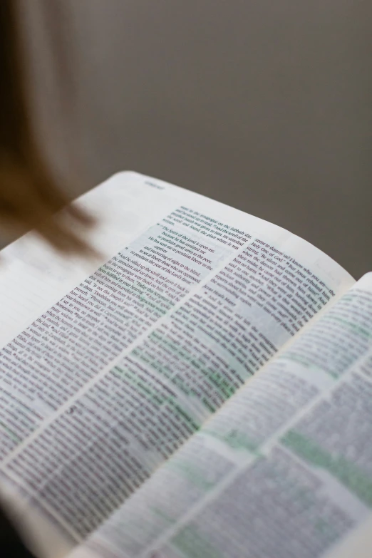 a close up view of a book open