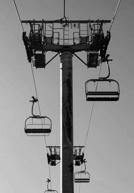 a cable car that is on the side of a tower