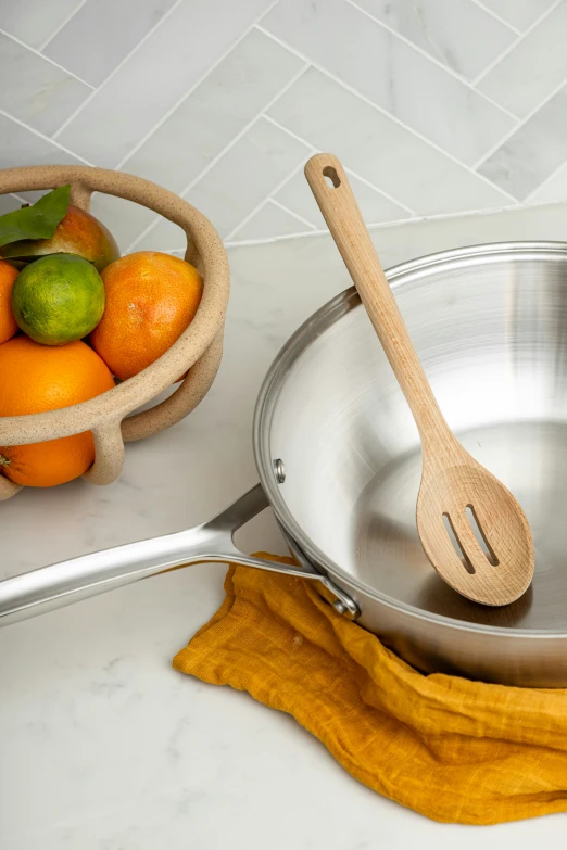 the kitchen utensils are being used to cook food