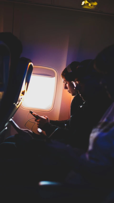 an image of a person on an airplane