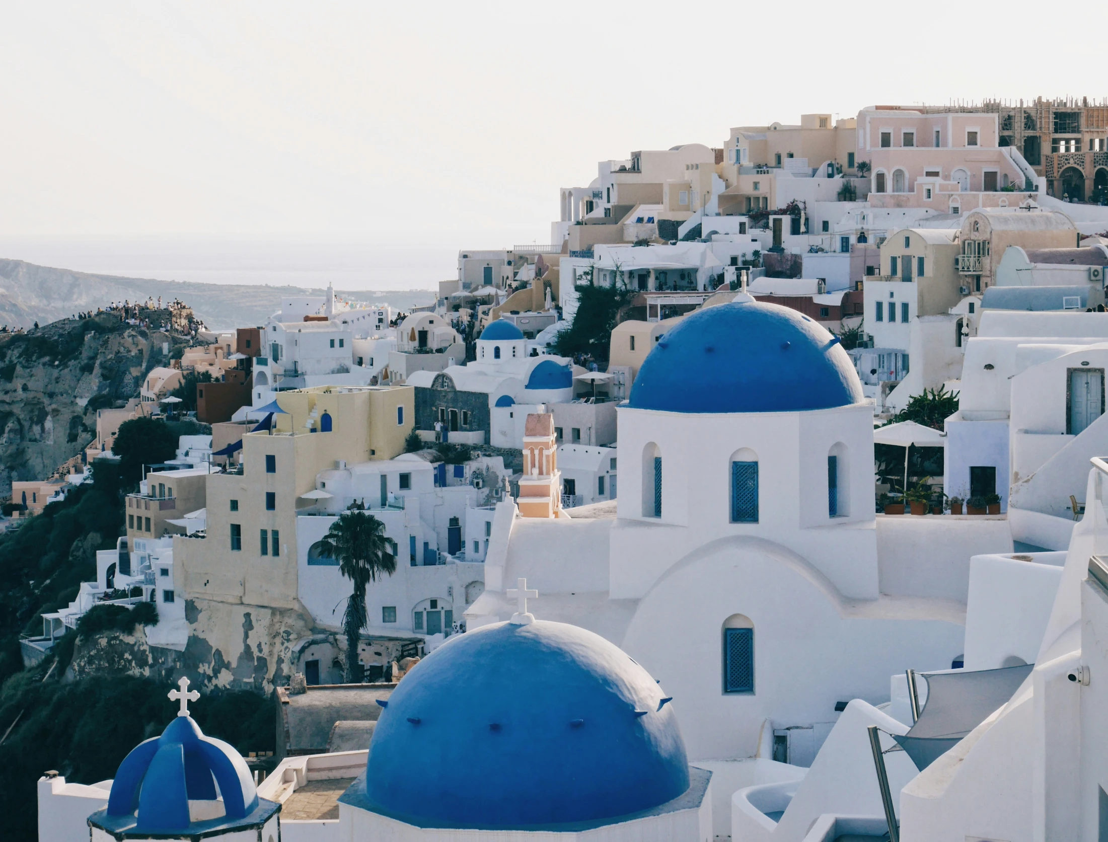 there are some very pretty buildings with blue domes