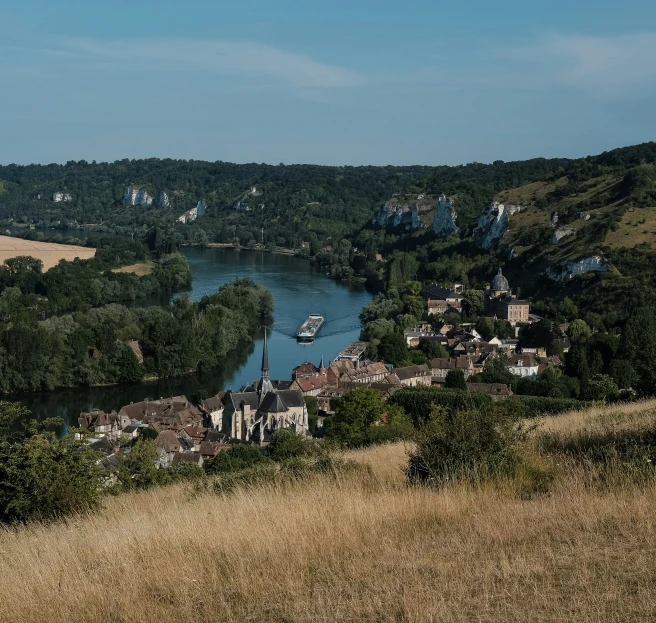 a view of a city from a hill