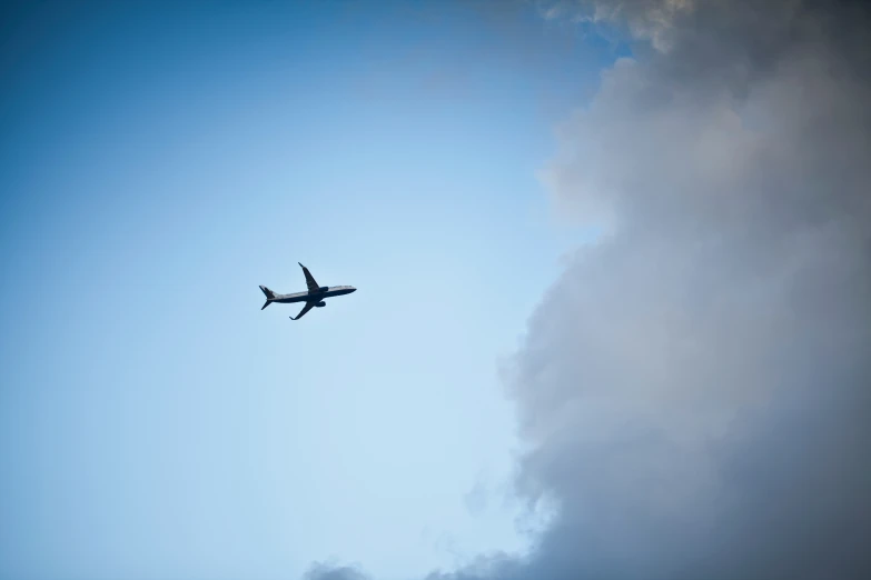an airplane flying through a very cloudy sky