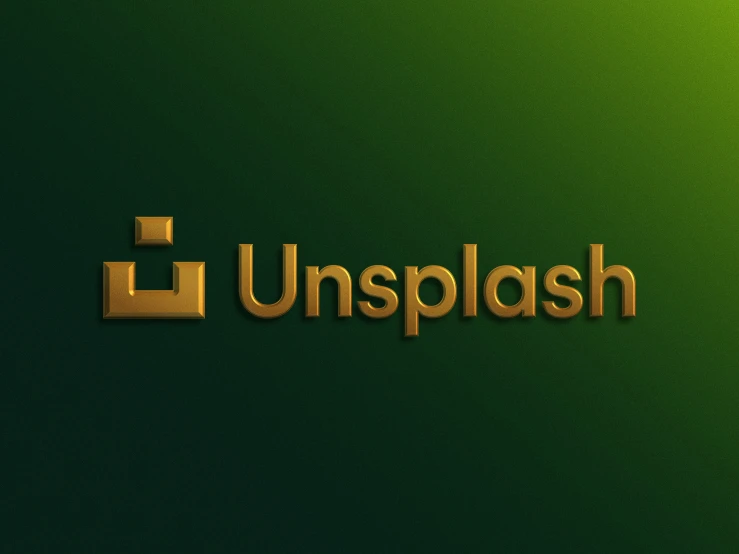 the unsplash logo on a green background