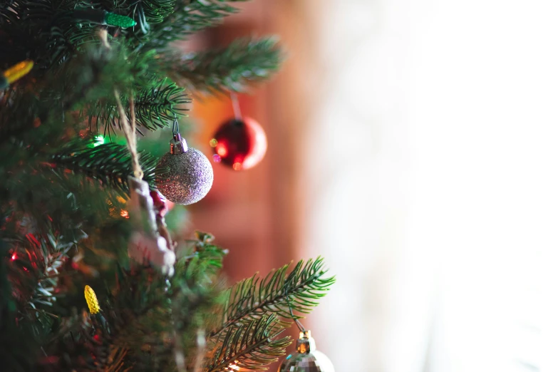 a small pine tree with many ornaments