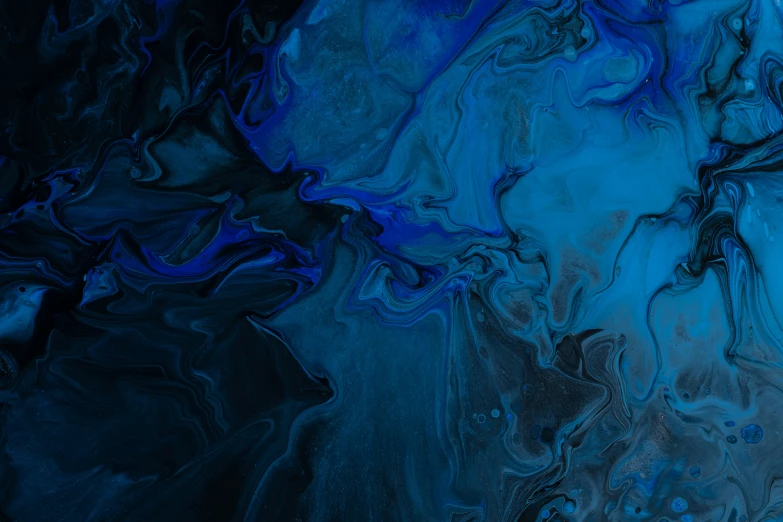 a blue abstract painting made out of acrylic paint