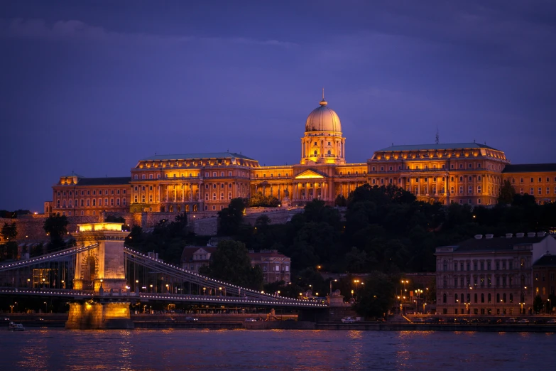 a picture taken at night of the building