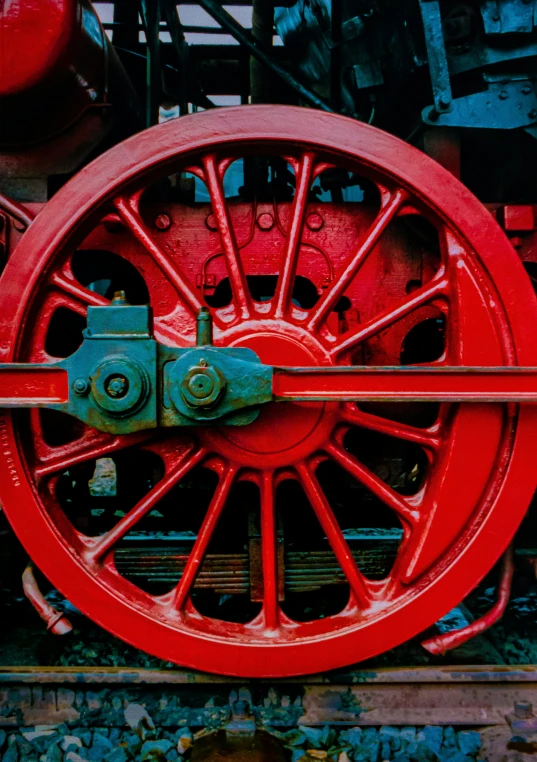 close up s of the side of a train wheel