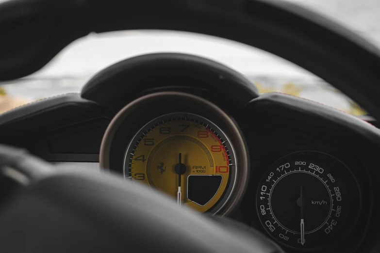 dashboard of automobile with meter showing before takeoff