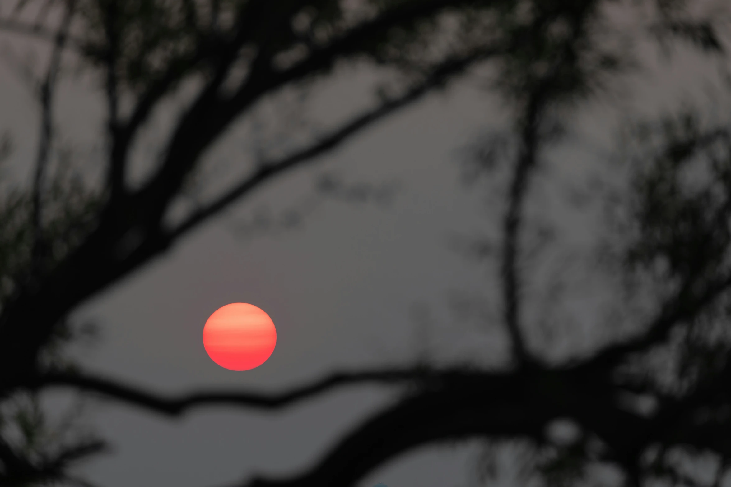 a very bright sun setting on a cloudy day