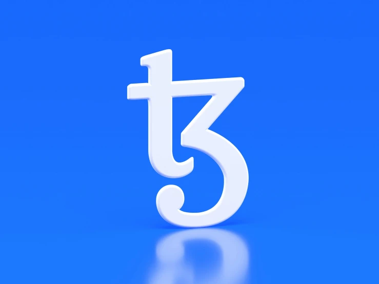 a white number is shown on a blue background