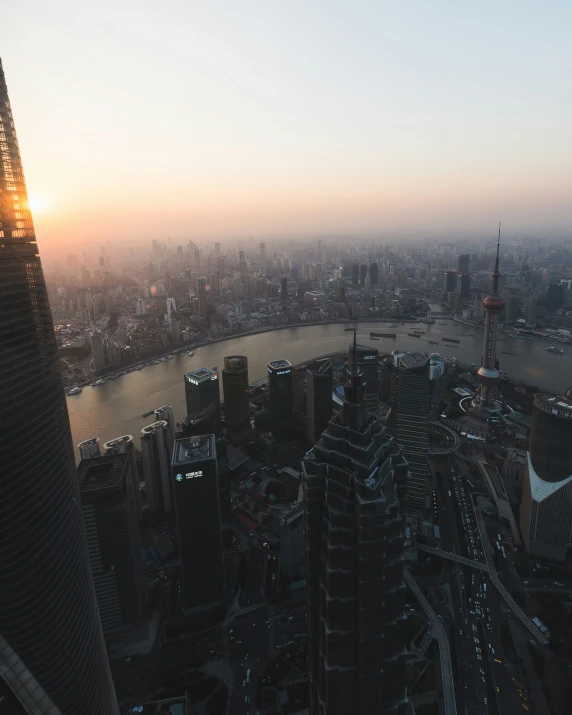 the view from the top of the world tallest building in asia