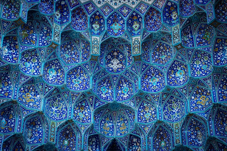 the ornate architecture of this blue tile is an important decoration item