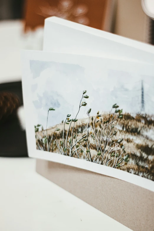 a couple of cards that are sitting on a table