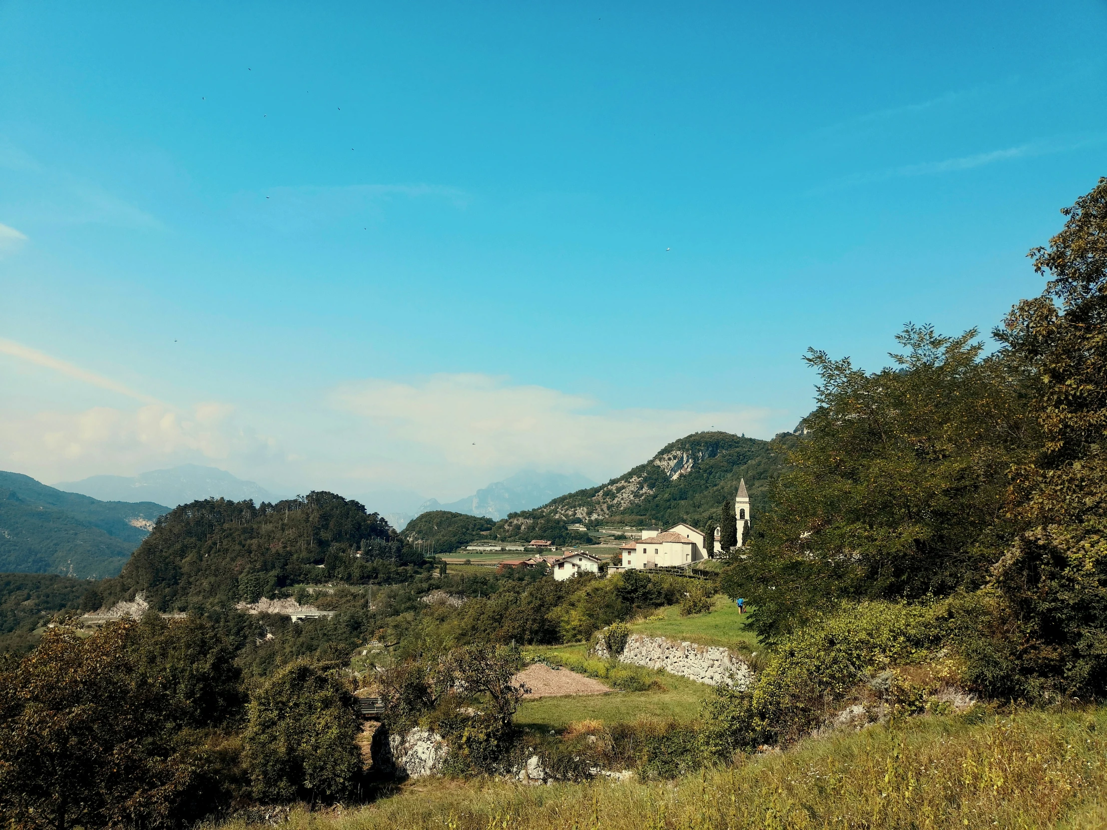 a very scenic view of some hills in the background