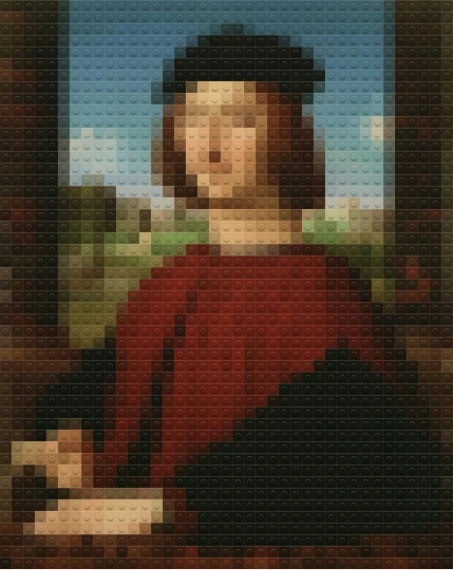 a large lego painting is shown in a pattern