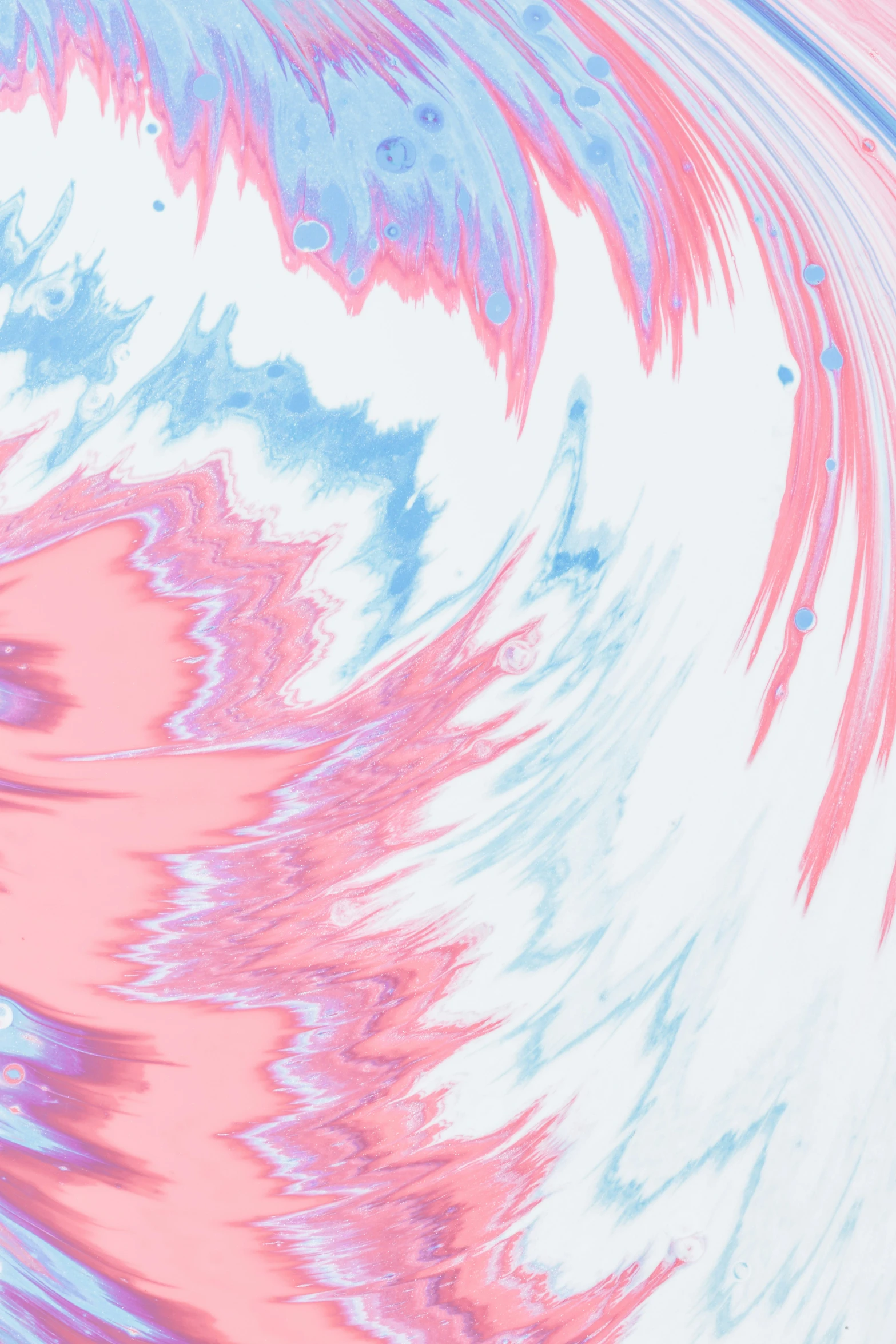 an image of pink and blue paint on a white surface