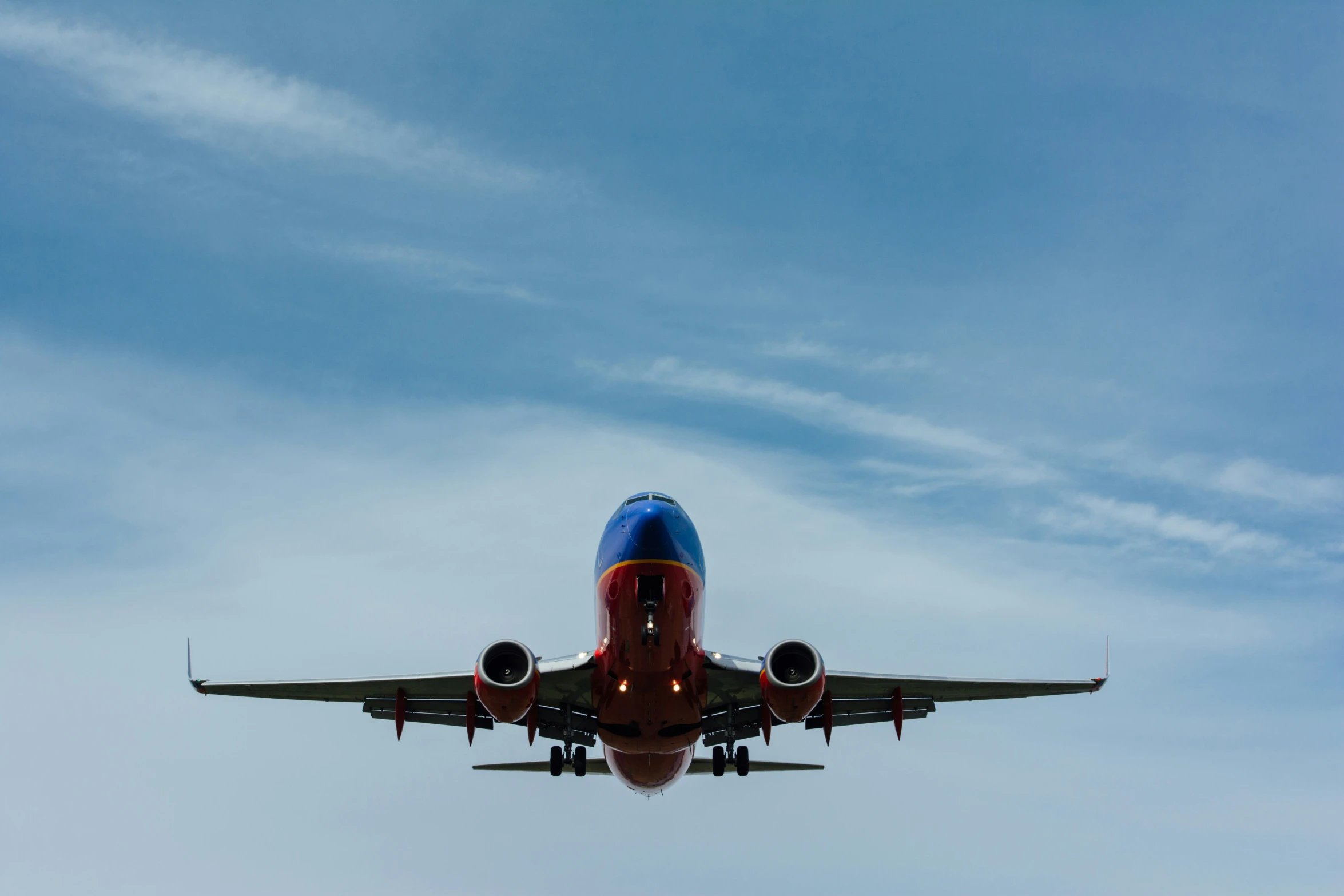 a passenger plane takes off from the airport