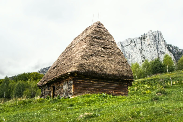 a building that is standing in the grass