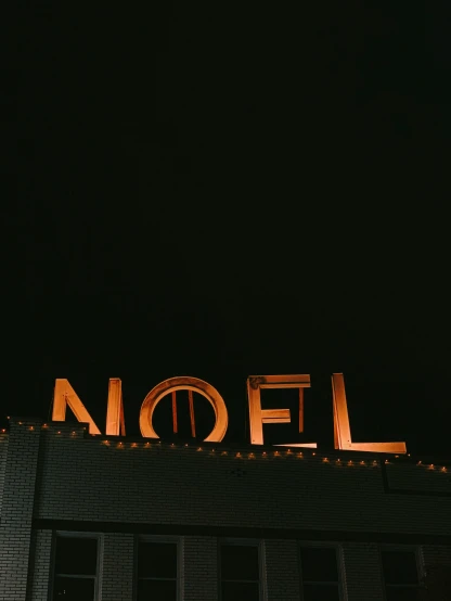 the name of an old fashioned motel at night