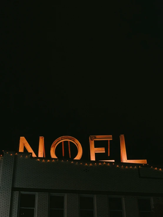 the name of an old fashioned motel at night
