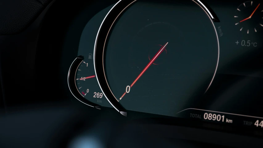 a dashboard showing the speed of a car