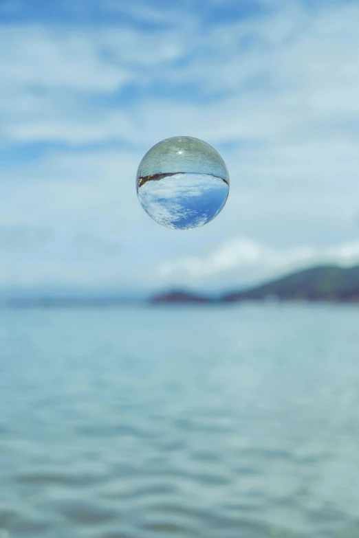 some water and the sky reflecting in it