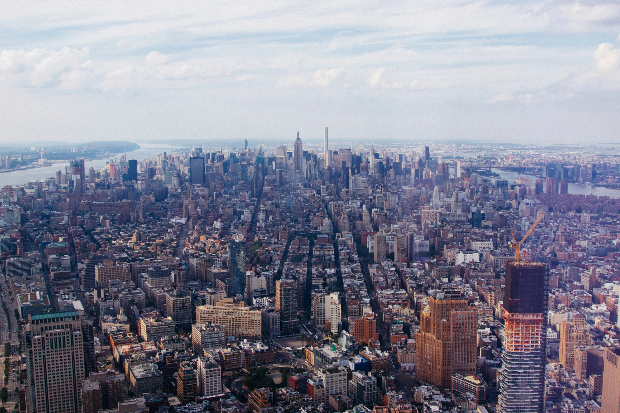 an aerial s of manhattan, new york city, as seen from the empire building