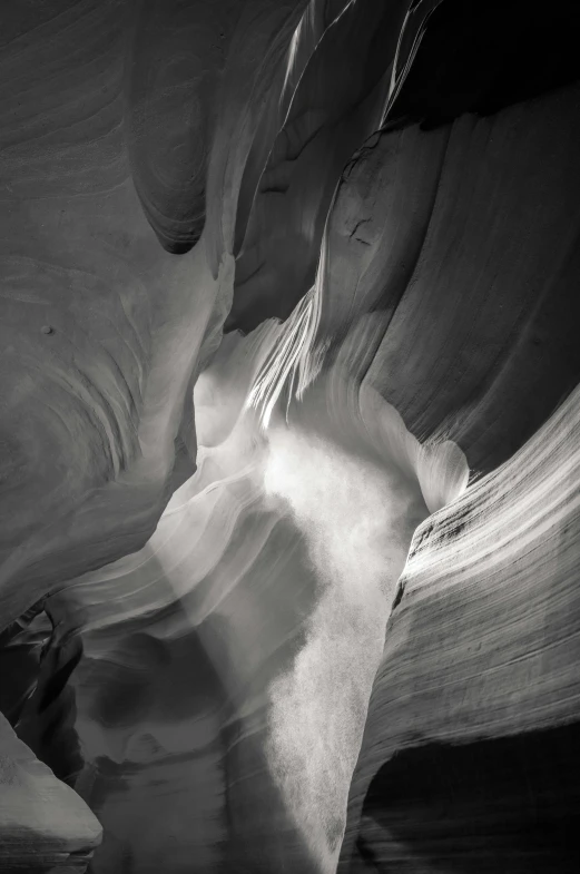 a black and white image of the interior of a slot