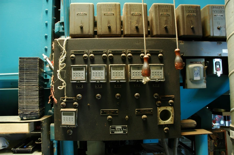 an old power supply panel in the building
