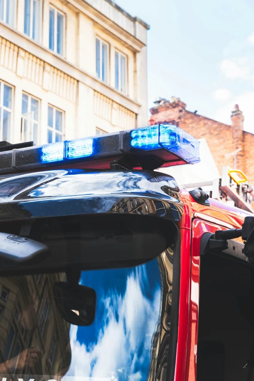 a police car that is parked on the street