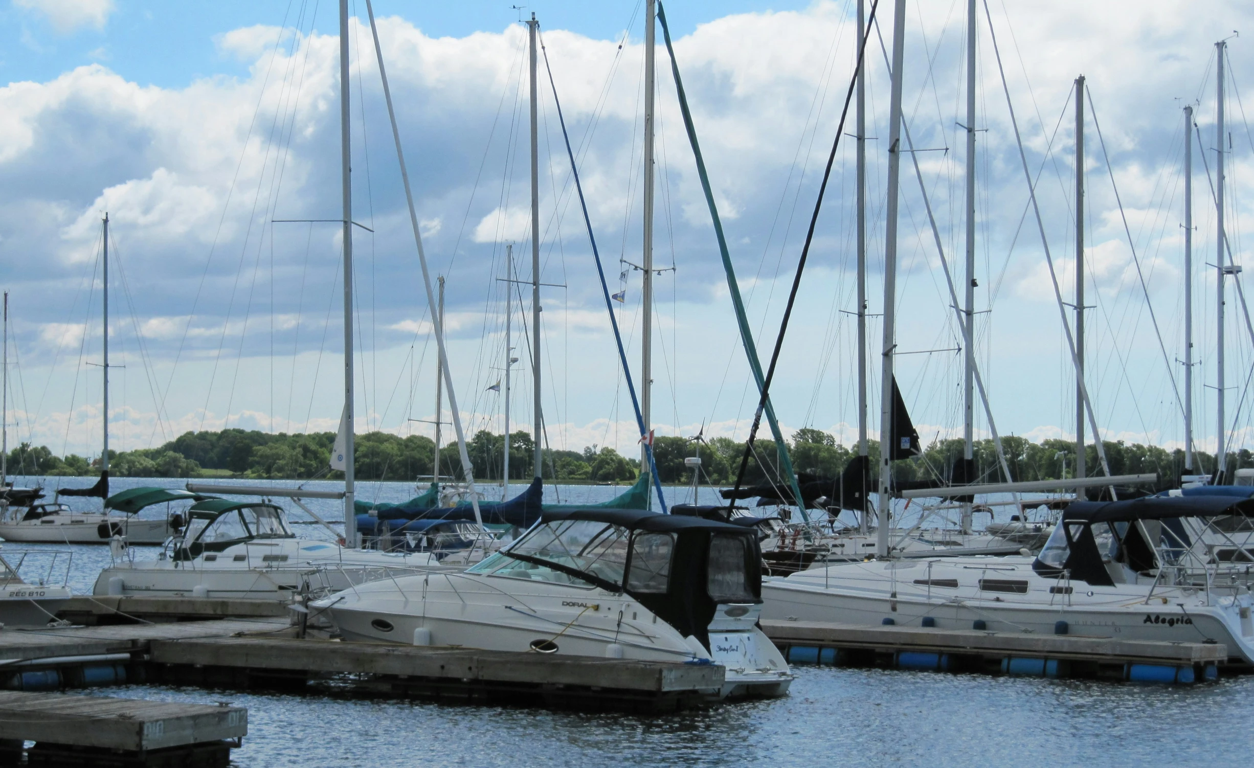 a body of water filled with lots of boats