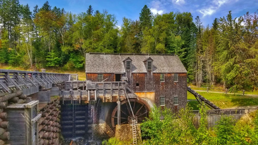 this is an image of a stone covered brick building