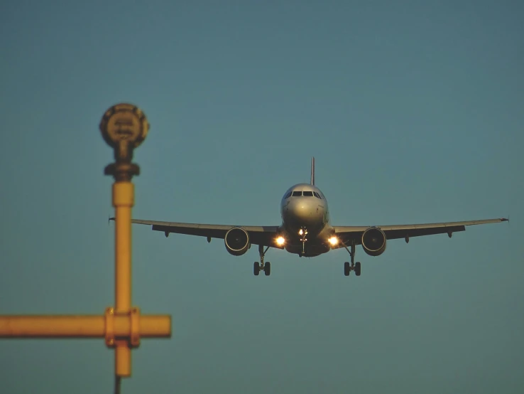 the airliner is taking off from the airport