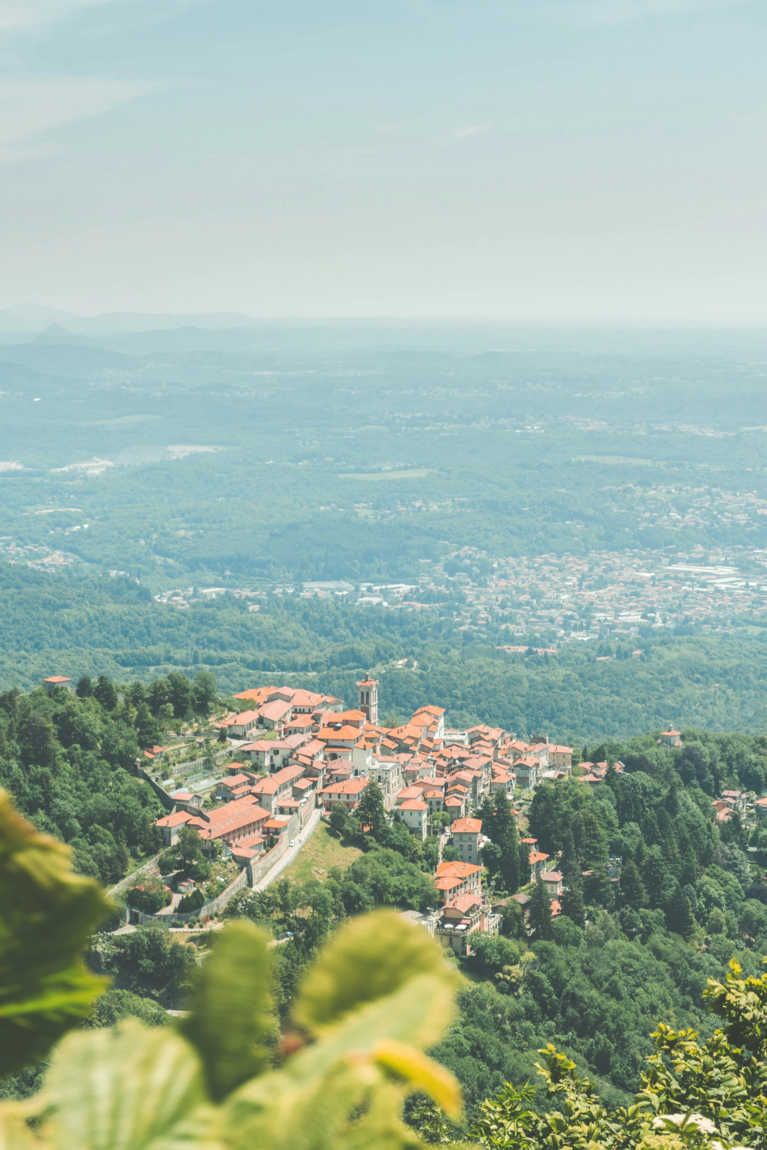 the old part of the town surrounded by greenery