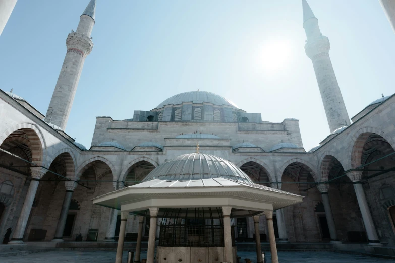 a domed pavilion with several large arches surrounding